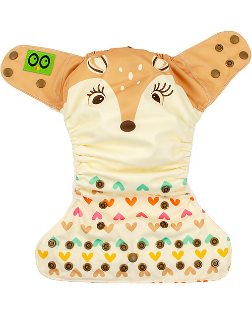 Zoocchini Pannolino Lavabile - Fiona, il Cerbiatto - 2 Inserti Assorbenti Inclusi - 3-16 kg Pannolini Lavabili