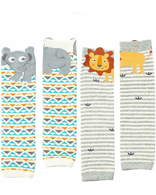 Zoocchini Scaldamuscoli Comfort, Safari - Set 2 paia - Per mille usi da 6 a 36 mesi! Leggings