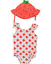 Zoocchini Set Baby 2 Pezzi - Costume Intero con Volant  + Cappellino - UPF 50+ - Fragola Costumi Interi