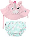 Zoocchini Set Baby Costumino Contenitivo + Cappellino - Allie l'Alicorno - UPF 50+ Costumi Contenitivi
