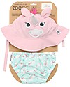 Zoocchini Set Baby Costumino Contenitivo + Cappellino - Allie l'Alicorno - UPF 50+ Costumi Contenitivi