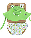 Zoocchini Set Baby Costumino Contenitivo + Cappellino - Alligatore - UPF 50+ Costumi Contenitivi