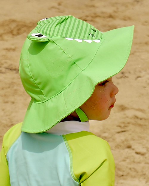 Zoocchini Set Baby Costumino Contenitivo + Cappellino - Alligatore - UPF 50+ Costumi Contenitivi