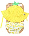 Zoocchini Set Baby Costumino Contenitivo + Cappellino - Ananas - UPF 50+ Costumi Contenitivi