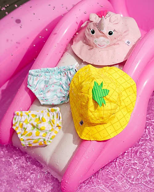 Zoocchini Set Baby Costumino Contenitivo + Cappellino - Ananas - UPF 50+ Costumi Contenitivi