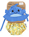 Zoocchini Set Baby Costumino Contenitivo + Cappellino - Balena - UPF 50+ Costumi Contenitivi