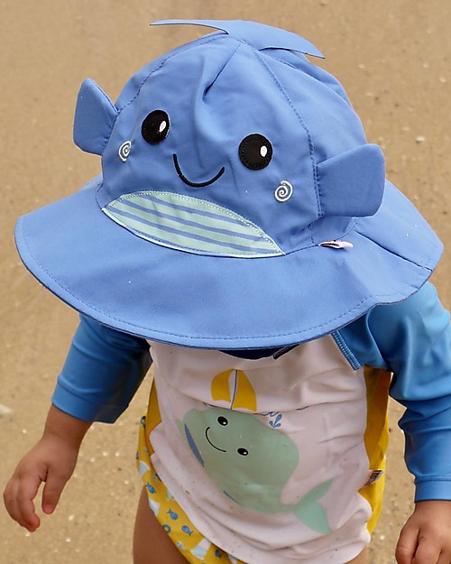 Zoocchini Set Baby Costumino Contenitivo + Cappellino - Balena - UPF 50+ Costumi Contenitivi