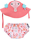 Zoocchini Set Baby Costumino Contenitivo + Cappellino - Cavalluccio Marino - UPF 50+ Costumi Contenitivi
