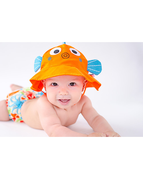 Zoocchini Set Baby Costumino Contenitivo + Cappellino, Pesciolino - UPF 50+ Costumi Contenitivi