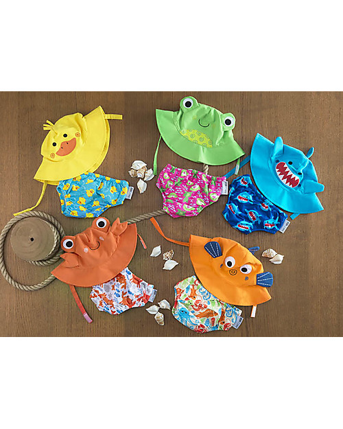 Zoocchini Set Baby Costumino Contenitivo + Cappellino, Squalo - UPF 50+ Costumi Contenitivi