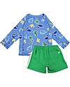 Zoocchini Set Bimbo 2 Pezzi - Rash Guard Top + Costume da Bagno a Pantaloncino - Devin il Dinosauro - UPF 50+ T-shirt Anti UV