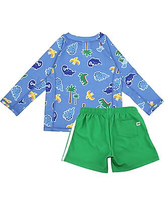 Zoocchini Set Bimbo 2 Pezzi - Rash Guard Top + Costume da Bagno a Pantaloncino - Devin il Dinosauro - UPF 50+ T-shirt Anti UV