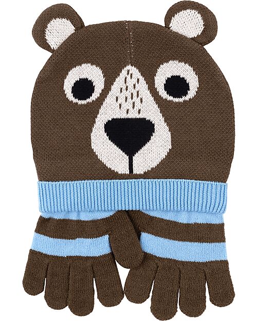 Zoocchini Set Cappello e Guanti Invernali - Orso Guanti
