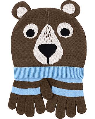 Zoocchini Set Cappello e Guanti Invernali - Orso Guanti