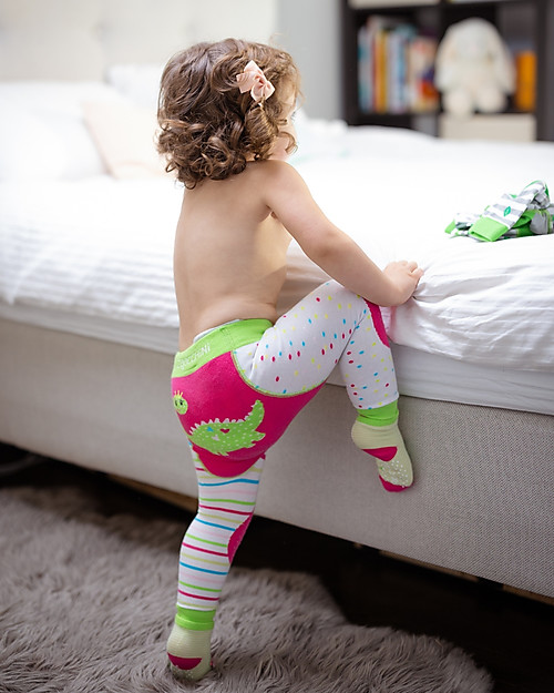 Zoocchini Set Leggings e Calzini Antiscivolo Dai il Dinosauro Grip+Easy Leggings