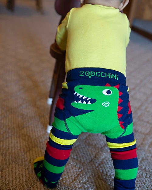 Zoocchini Set Leggings e Calzini Antiscivolo Grip+Easy - Devin il Dinosauro Leggings