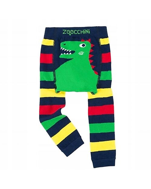 Zoocchini Set Leggings e Calzini Antiscivolo Grip+Easy - Devin il Dinosauro Leggings