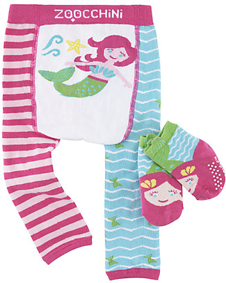 Zoocchini Set Leggings e Calzini Antiscivolo Grip+Easy - Marietta la Sirena Leggings