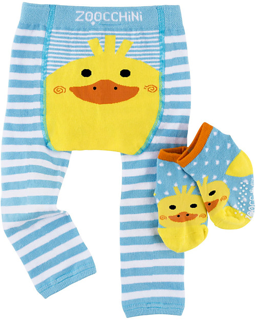 Zoocchini Set Leggings e Calzini Antiscivolo Grip+Easy - Puddles l’Anatroccolo Leggings