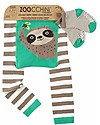 Zoocchini Set Leggings e Calzini Antiscivolo Silas il Bradipo Grip+Easy Leggings