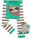 Zoocchini Set Leggings e Calzini Antiscivolo Silas il Bradipo Grip+Easy Leggings