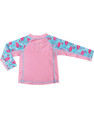 Zoocchini Top Maniche Lunghe da Bagno - Rash Guard per Neonato - Franny il Fenicottero T-shirt Anti UV