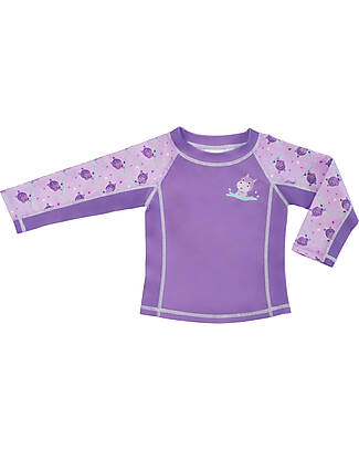 Zoocchini Top Maniche Lunghe da Bagno - Rash Guard per Neonato - Harper l'Ippopotamo T-shirt Anti UV