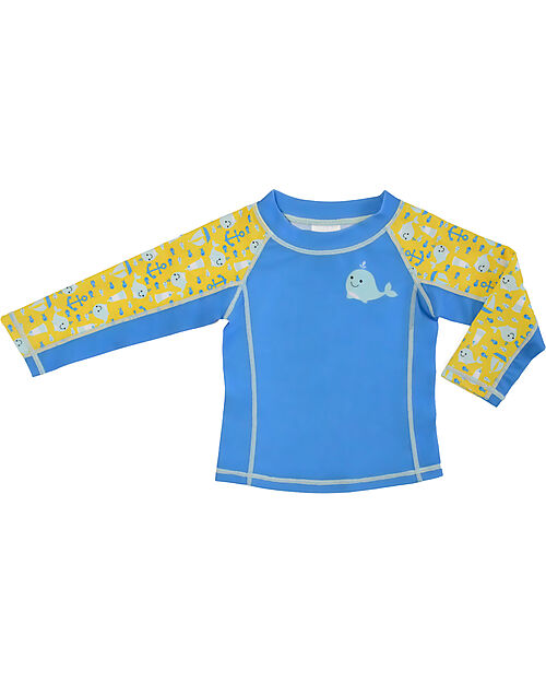 Zoocchini Top Maniche Lunghe da Bagno - Rash Guard per Neonato - Willy la Balena T-shirt Anti UV