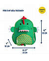 Zoocchini Zainetto Bimbi Everyday Backpack - Devin the Dinosaur - 26 x 33 x 10 cm Zaini Asilo