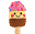 Sonaglio Gelato Fragola Crema Cioccolato 16 cm - Puro cotone bio