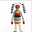 Sonaglio - Coniglietto Rainbow - Fair Trade (altezza cm 21)
