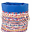 Sacco Portagiochi Collezione Palio, Stripes con Interno Blu, Made in Italy - 100% Cotone