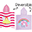 Accappatoio Poncho Reversibile, Fatina+Unicorno - 61 x 61 cm
