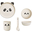 Set Pappa in Bambù, 4 Pezzi - Panda Bianco e Nero