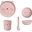 Set Pappa in Bambù, 4 Pezzi - Gattino Rosa Set Pappa in Bambù, 4 Pezzi - Gattino Rosa