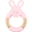 Massaggiagengive ad Anello, Rosa, Bo il Coniglio - Legno Naturale e Silicone Alimentare