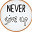 Kit Ricamo con Telaio ad Anello Never Give Up - 16 cm
