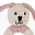 Sonaglio ad Anello in Legno - Coniglio Rosa - Fair Trade, Cotone Bio Sonaglio ad Anello in Legno - Coniglio Rosa - Fair Trade, Cotone Bio