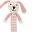 Sonaglio Stick Coniglio Rosa - Fair Trade, Cotone Bio Sonaglio Stick Coniglio Rosa - Fair Trade, Cotone Bio