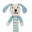 Sonaglio Stick Coniglio Celeste - Fair Trade, Cotone Bio Sonaglio Stick Coniglio Celeste - Fair Trade, Cotone Bio
