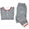 Pigiama 2 pezzi a Maniche Lunghe, Cottage Collection, Grigio/Rosso - 100% Cotone Bio Pigiama 2 pezzi a Maniche Lunghe, Cottage Collection, Grigio/Rosso - 100% Cotone Bio