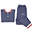Pigiama 2 pezzi a Maniche Lunghe, Cottage Collection, Blu - 100% Cotone Bio