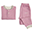 Pigiama 2 pezzi a Maniche Lunghe, Cottage Collection, Rosa/Grigio - 100% Cotone Bio Pigiama 2 pezzi a Maniche Lunghe, Cottage Collection, Rosa/Grigio - 100% Cotone Bio