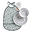 Set Pappa Baby Happy Dots, Celeste - 3 pezzi + bavaglino impermeabile!
