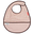 Bavaglino Impermeabile con Tasca Contour, Rosa Cipria/Oro - 36x26 cm - Chiusura in Velcro