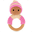 Sonaglio Massaggiagengive Pixie, Rosa - Legno e Cotone Bio - Fatto a mano!