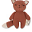Peluche Sonaglio Volpe Lavorato a Maglia - 16 cm - 100% Cotone bio