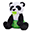 Peluche Baby Panda - Alto 28 cm - con Ciuccio + Biberon