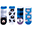 Set 4 Paia di Calzini Antiscivolo - Lupo e Orso Nero - Blu/Grigio Set 4 Paia di Calzini Antiscivolo - Lupo e Orso Nero - Blu/Grigio