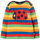 Maglia a Maniche Lunghe Bobby - Righe Multicolore - Coccinella - Cotone Bio
